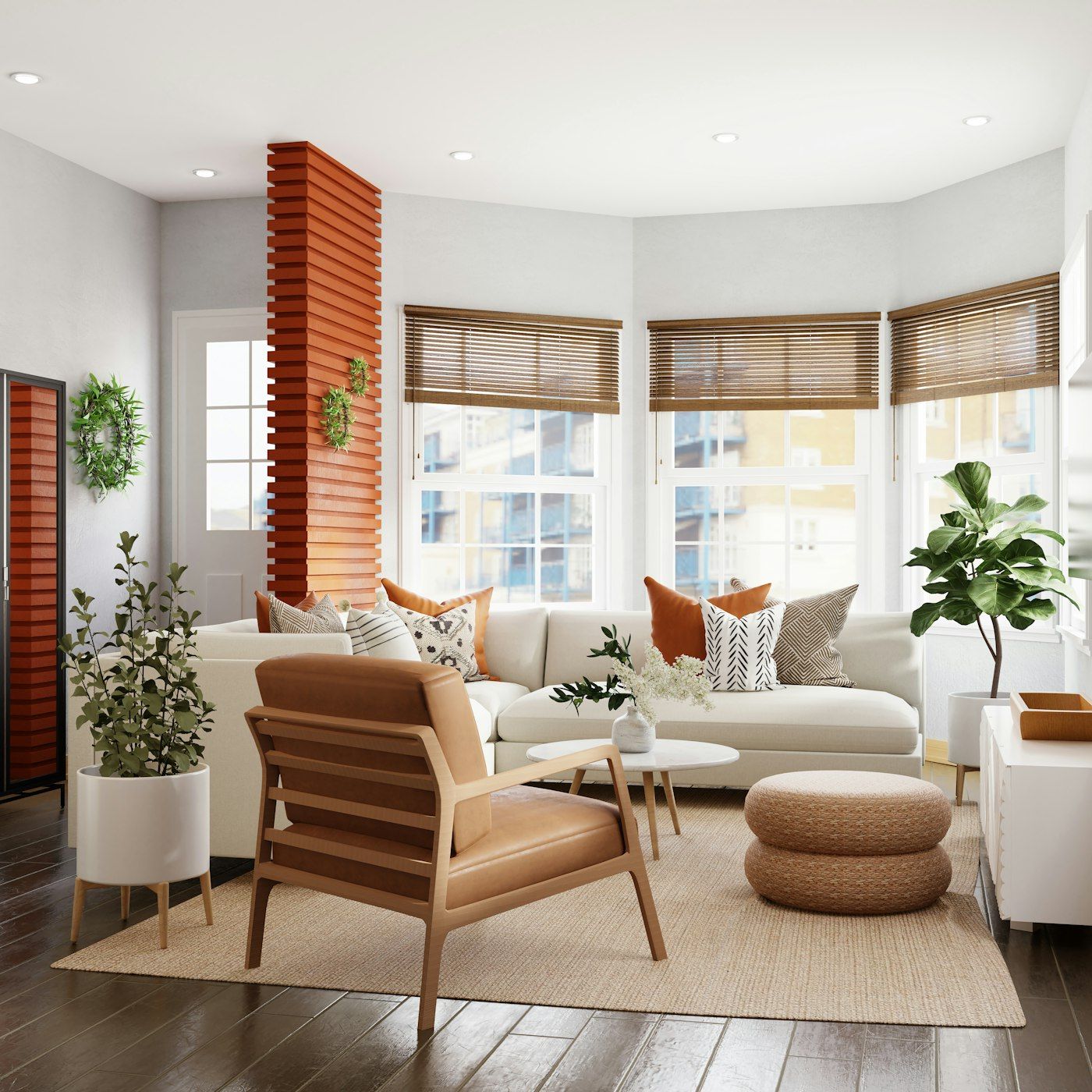 Decorative metal partition in a premium interior